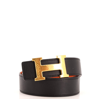 Hermes Constance Martelee H Reversible Belt Leather with Hammered Hardware Medium