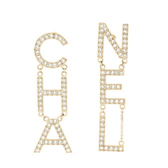 Chanel CHA-NEL Drop Earrings Metal with Crystals