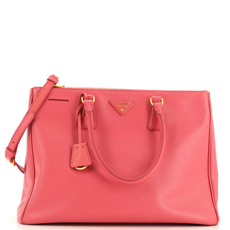 Prada Double Zip Lux Tote Saffiano Leather Medium