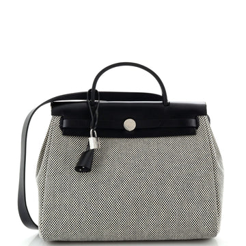 Hermes Herbag Zip Criss Viking Toile and Leather 31