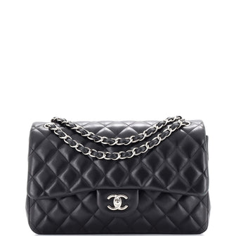 Chanel Classic Double Flap Bag Quilted Caviar Jumbo