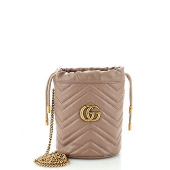 Gucci GG Marmont Bucket Bag Matelasse Leather Mini