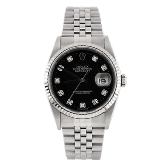 Rolex Oyster Perpetual Datejust Automatic Watch Stainless Steel and White Gold with Diamond Markers 36