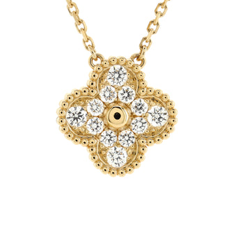 Van Cleef & Arpels Vintage Alhambra Pendant Necklace 18K Yellow Gold and Diamonds