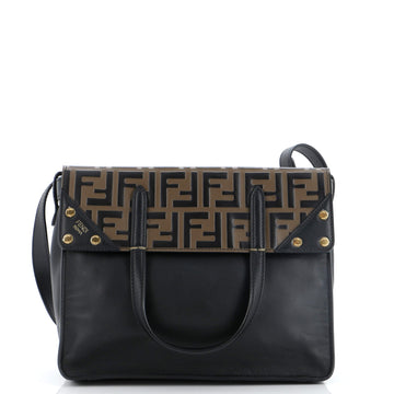 Fendi Flip Tote Leather with Zucca Embossed Detail Regular