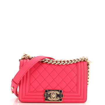 Chanel Boy Flap Bag Quilted Caviar Small