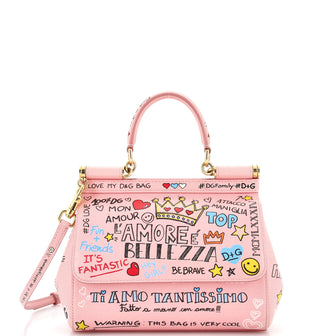 Dolce & Gabbana Miss Sicily Bag Printed Leather Small