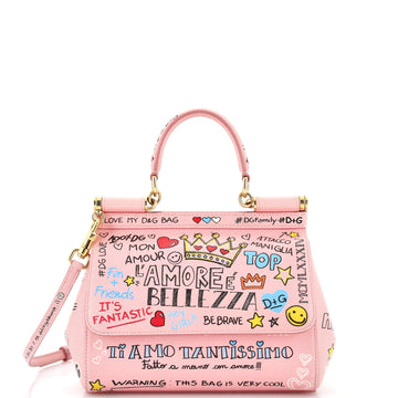 Dolce & Gabbana Miss Sicily Bag Printed Leather Small
