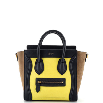 Celine Tricolor Luggage Bag Leather Nano