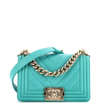 Chanel Boy Flap Bag Chevron Caviar Small