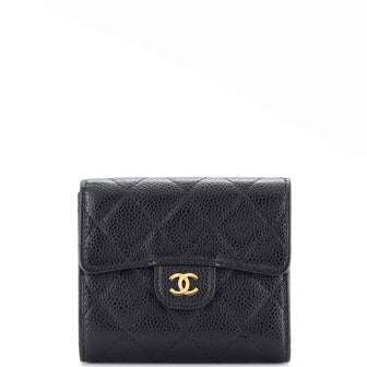 Chanel CC Compact Classic Flap Wallet Quilted Caviar