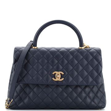 Chanel Coco Top Handle Bag Quilted Caviar Medium