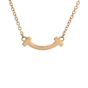 Tiffany & Co. T Smile Pendant Necklace 18K Yellow Gold Mini