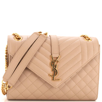 Saint Laurent Classic Monogram Envelope Satchel Mixed Matelasse Leather Medium