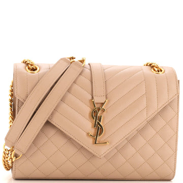 Saint Laurent Classic Monogram Envelope Satchel Mixed Matelasse Leather Medium