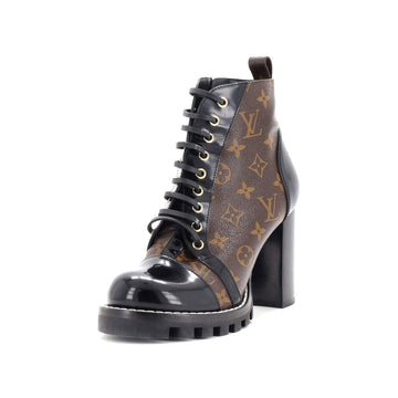 Louis Vuitton Women's Star Trail Ankle Boots Monogram Canvas with Patent