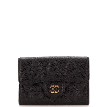 Chanel Classic Flap Card Case Quilted Caviar