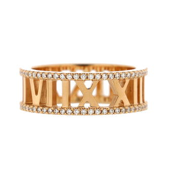 Tiffany & Co. Atlas Open Ring 18K Rose Gold with Diamond 7mm