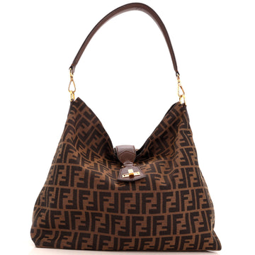 Fendi Turnlock Hobo Zucca Canvas Medium