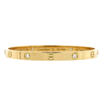 Cartier Love 4 Diamond Bracelet 18K Yellow Gold with Diamonds