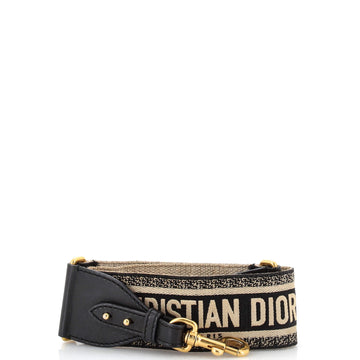 Christian Dior Logo Shoulder Strap Embroidered Canvas