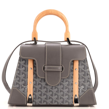 Goyard Saigon Top Handle Bag Coated Canvas with Leather PM