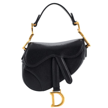 Christian Dior Saddle Handbag Leather Micro