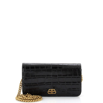 Balenciaga Touch B. Crossbody Bag Crocodile Embossed Leather Mini