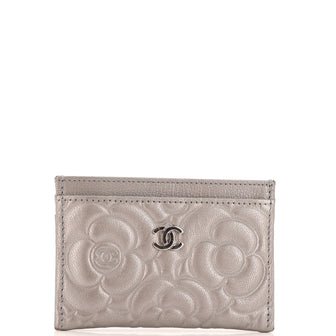 Chanel Classic Card Holder Camellia Goatskin
