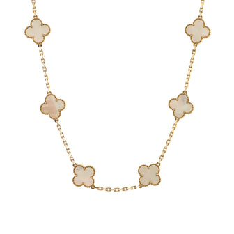 Van Cleef & Arpels Vintage Alhambra 10 Motifs Necklace 18K Yellow Gold and Mother of Pearl