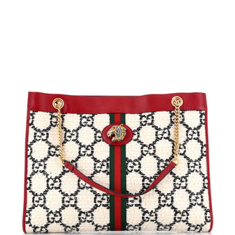 Gucci Rajah Chain Tote GG Tweed Large