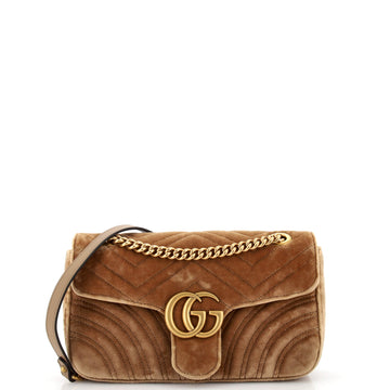 Gucci GG Marmont Flap Bag Matelasse Velvet Small