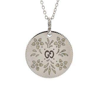 Gucci Icon Blooms Pendant Necklace 18K White Gold and Enamel
