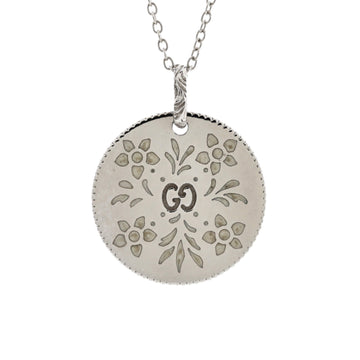 Gucci Icon Blooms Pendant Necklace 18K White Gold and Enamel