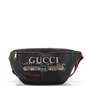 Gucci Logo Belt Bag Printed Leather Medium