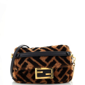 Fendi Baguette NM Bag Zucca Shearling Mini