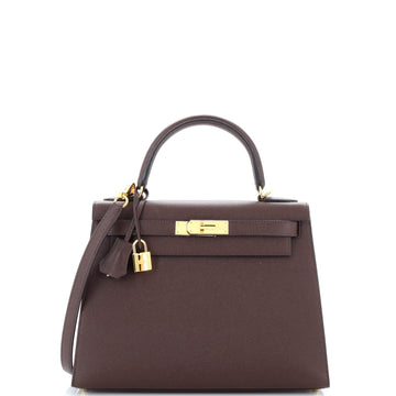 Hermes Kelly Handbag Red Epsom with Gold Hardware 28