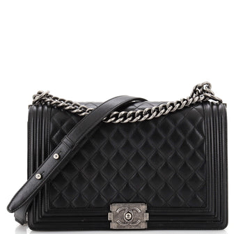Chanel Boy Flap Bag Quilted Lambskin New Medium