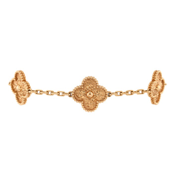 Van Cleef & Arpels Vintage Alhambra 5 Motifs Bracelet 18K Rose Gold
