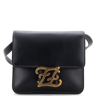 Fendi Karligraphy Crossbody Bag Leather