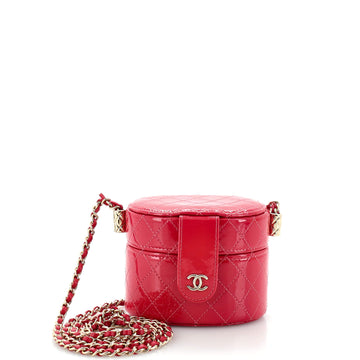 Chanel CC Allure Vanity Case with Chain Quilted Patent Mini
