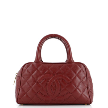 Chanel Timeless CC Bowler Bag Quilted Caviar Small
