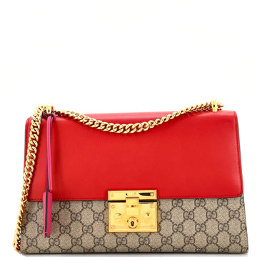 Gucci Padlock Shoulder Bag GG Coated Canvas and Leather Medium