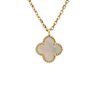 Van Cleef & Arpels Sweet Alhambra Pendant Necklace 18K Yellow Gold and Mother of Pearl