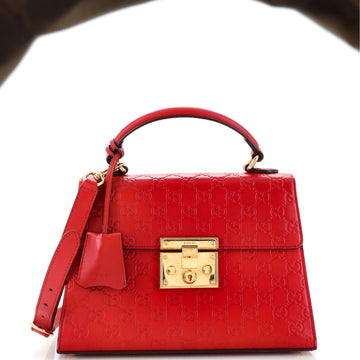 Gucci Padlock Top Handle Bag Guccissima Leather Small