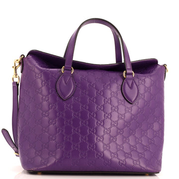 Gucci Signature Fold Over Tote Guccissima Leather Medium