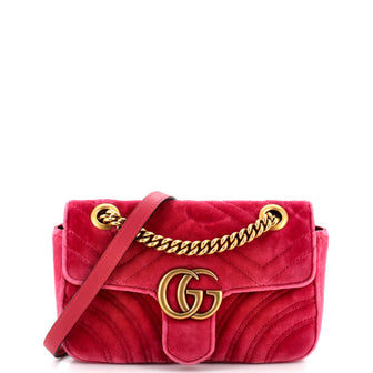 Gucci GG Marmont Flap Bag Matelasse Velvet Mini