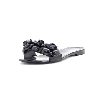 Chanel Women's Triple Camellia Mule Sandals Rubber