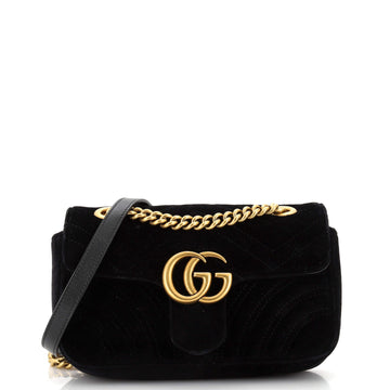 Gucci GG Marmont Flap Bag Matelasse Velvet Mini