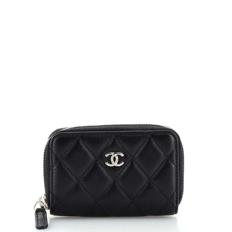 Chanel CC Zip Coin Purse Quilted Lambskin Small